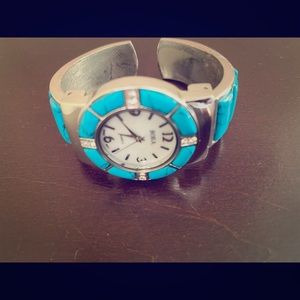Turquoise Inlay Cuff Watch